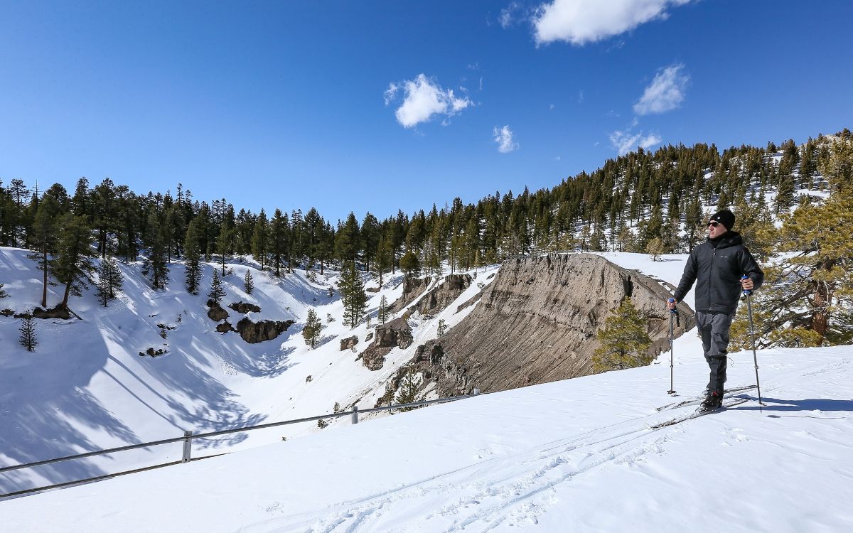 Skier on Mt. Mammoth ski resort.